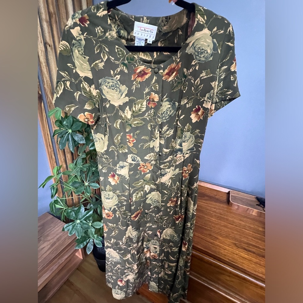 Vintage green silk dress